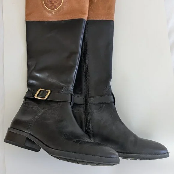 VINCE CAMUTO  Two-tone Riding Boots - Picture 2 of 5